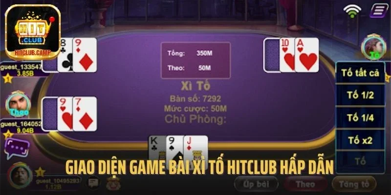 Giao diện game bài Xì tố Hitclub hấp dẫn